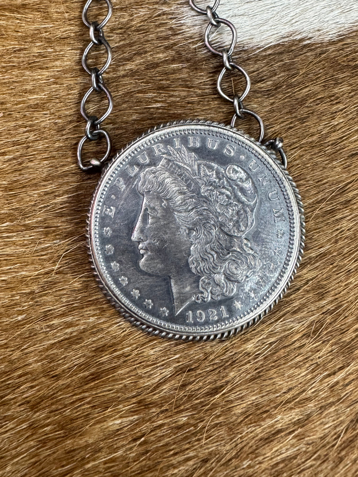 1921 Morgan Silver Dollar Sterling Silver Necklace