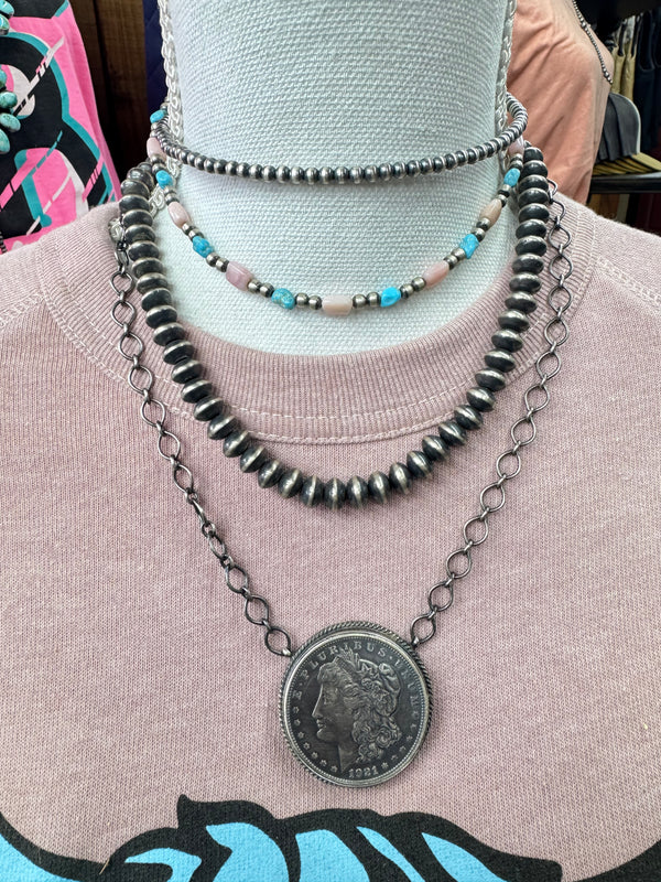 1921 Morgan Silver Dollar Sterling Silver Necklace