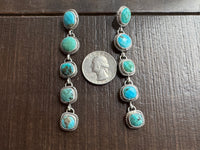 Handmade Native American Turquoise Dangle Earrings