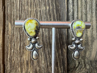 Native American Handmade Palomino Turquoise Sterling Silver Squash Blossom