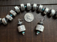 Handmade Native American Sterling Silver Navajo Pearl Lariat with Matching Earrings