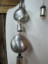 Handmade Native American Sterling Silver Necklace and Earrings With Turquoise, Pink Conch, Onyx and Spiny Oyster