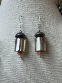 Handmade Native American Sterling Silver Necklace and Earrings With Turquoise, Pink Conch, Onyx and Spiny Oyster