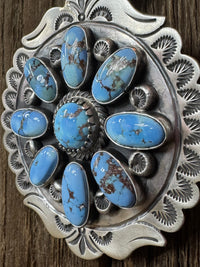 Native American Turquoise Cluster Sterling Silver Pendant