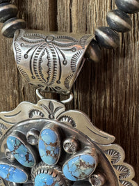 Native American Turquoise Cluster Sterling Silver Pendant