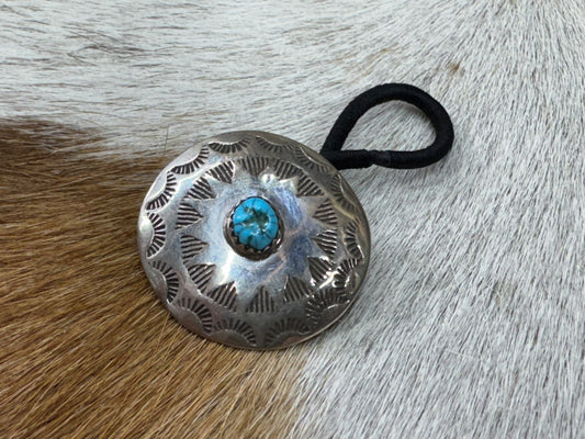 Sterling Silver Concho Hair Tie