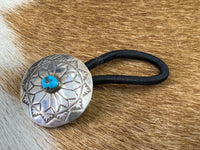 Sterling Silver Concho Hair Tie
