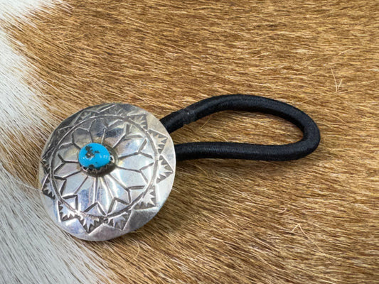 Sterling Silver Concho Hair Tie