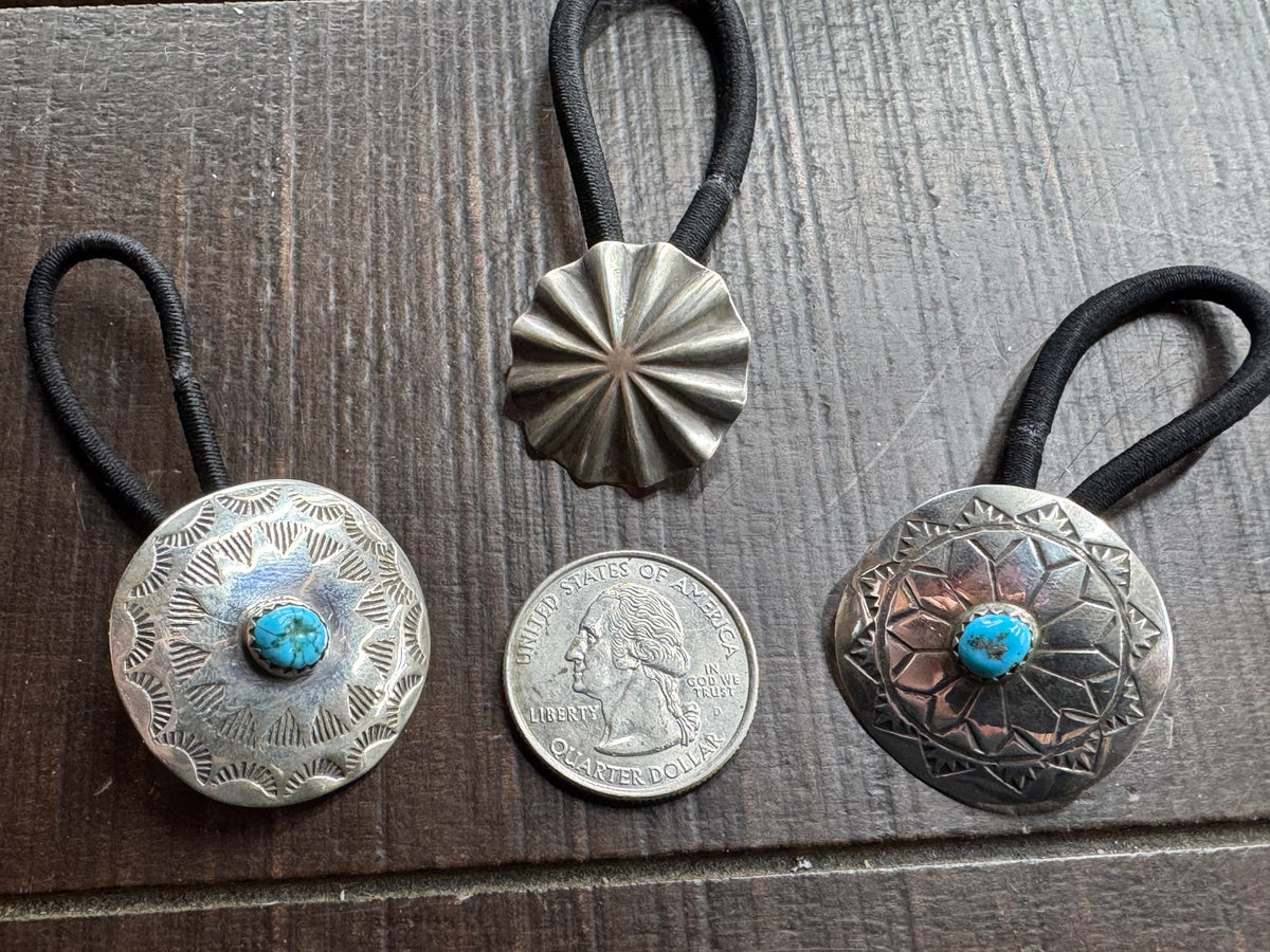 Sterling Silver Concho Hair Tie
