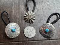 Sterling Silver Concho Hair Tie