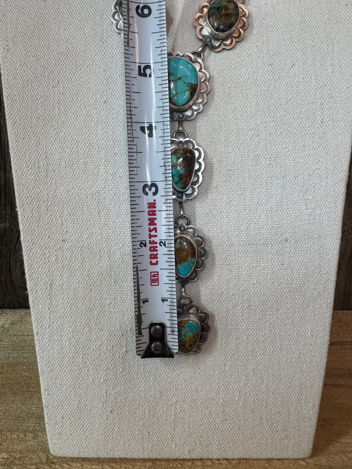 Handmade Native American Turquoise Sterling Silver Lariat Necklace with Earrings