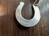 Native American Handmade Sterling Silver Horseshoe Pendant with Stone