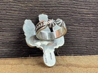 Native American Handmade Turquoise Cactus Sterling Silver Ring