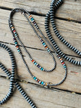 Load image into Gallery viewer, Sterling Silver Multi Stone Navajo Beaded Necklace 36”
