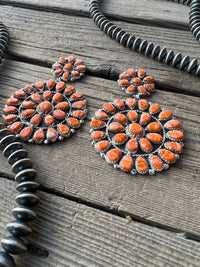 Large Sterling Silver Spiny Oyster Cluster Earrings