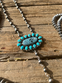 Sterling Silver Turquoise Lariat Necklace