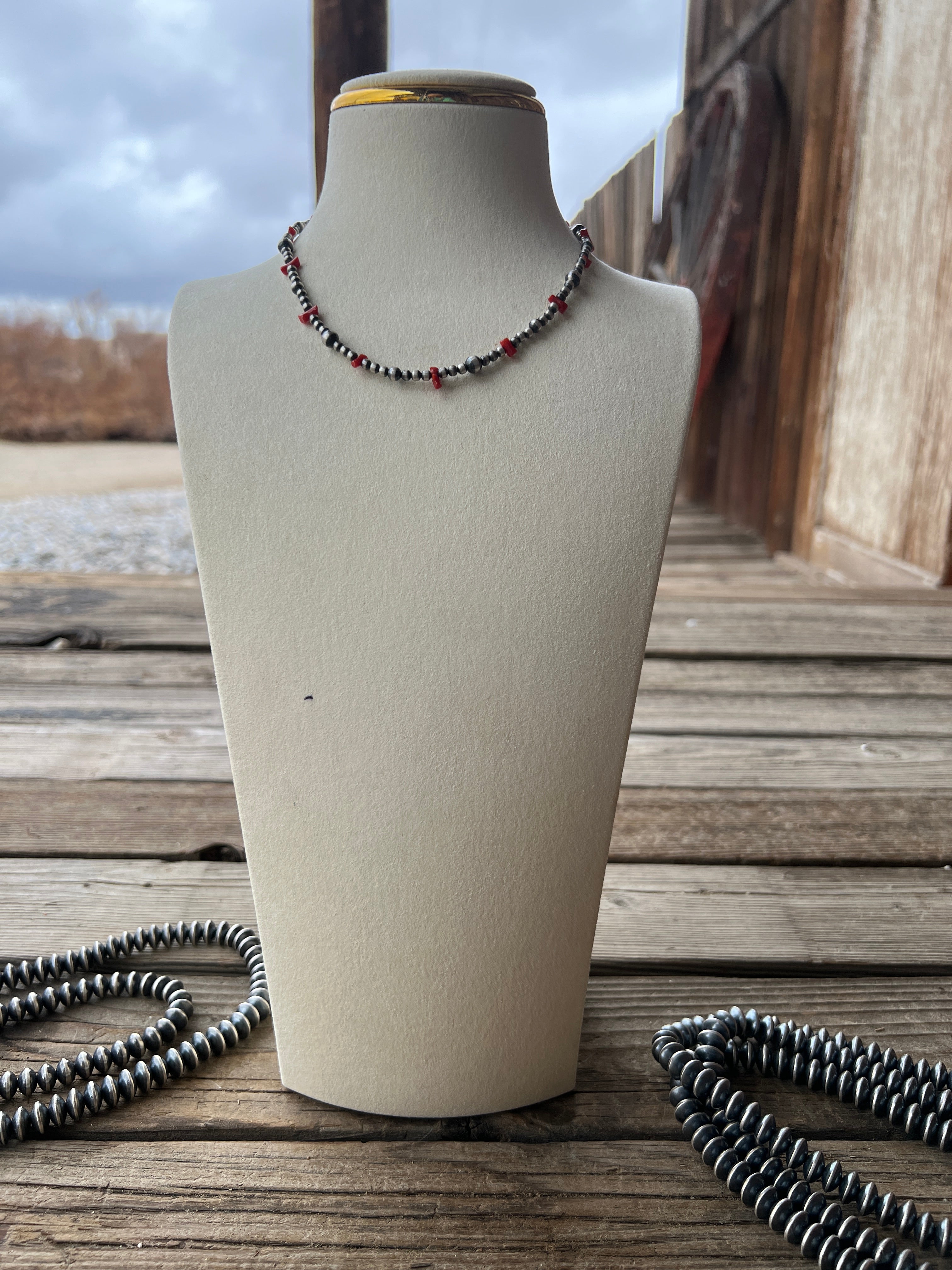 Sterling Silver Red Coral Navajo Pearls – Bougie Cattle Company
