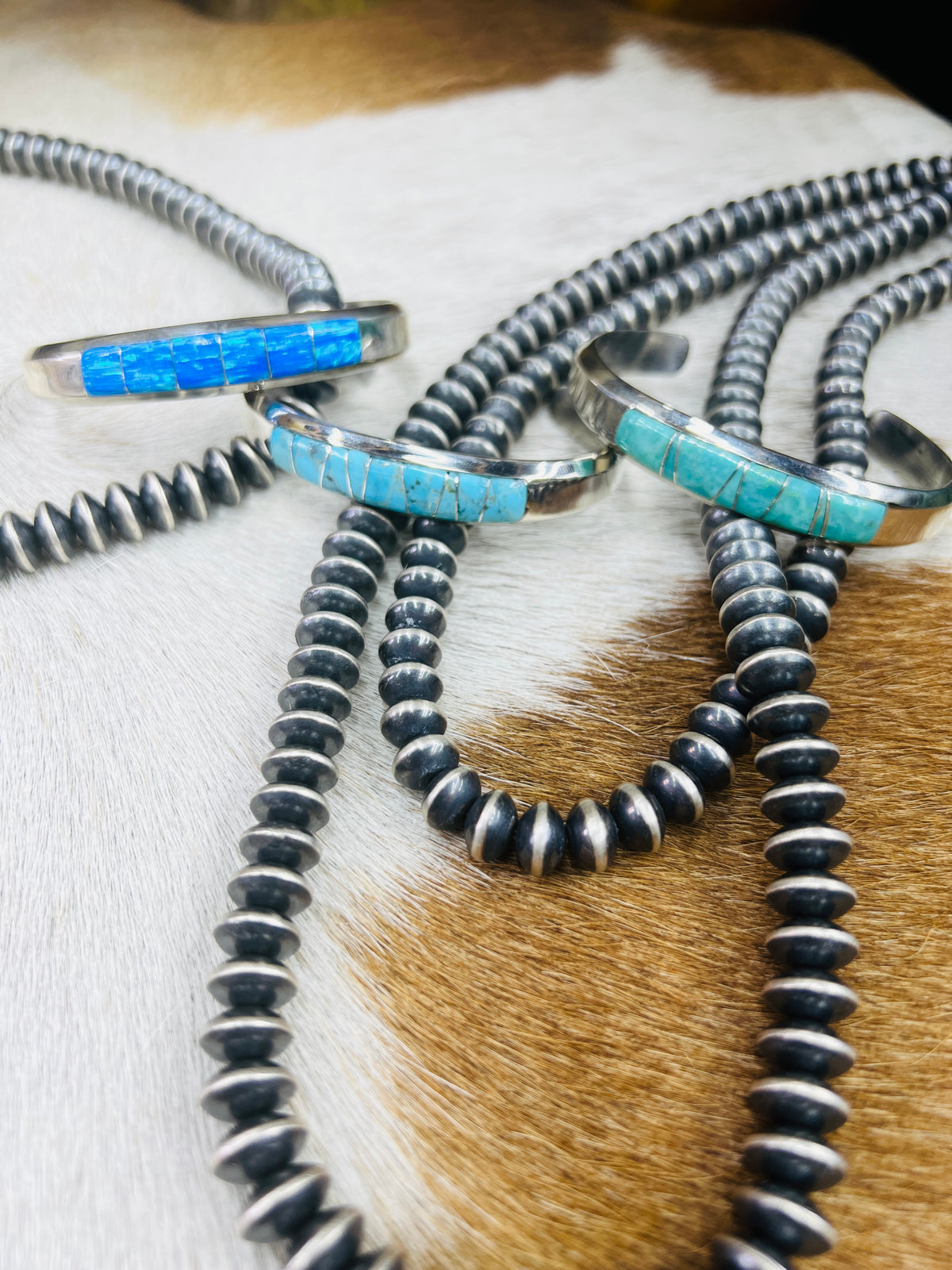 Sterling Silver Turquoise Inlay Cuff
