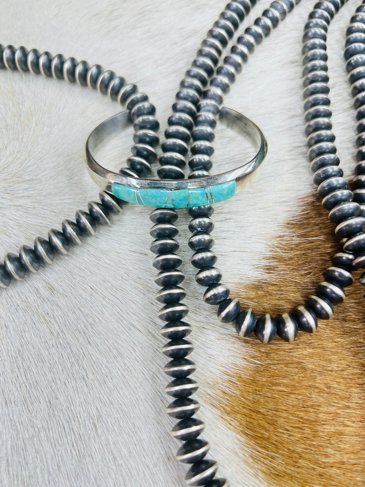 Sterling Silver Turquoise Inlay Cuff
