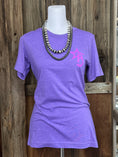 Load image into Gallery viewer, Heather Purple Uni-Sex Short Sleeve T-Shirt (Bougie Logo, Never Basic)
