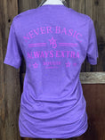 Load image into Gallery viewer, Heather Purple Uni-Sex Short Sleeve T-Shirt (Bougie Logo, Never Basic)
