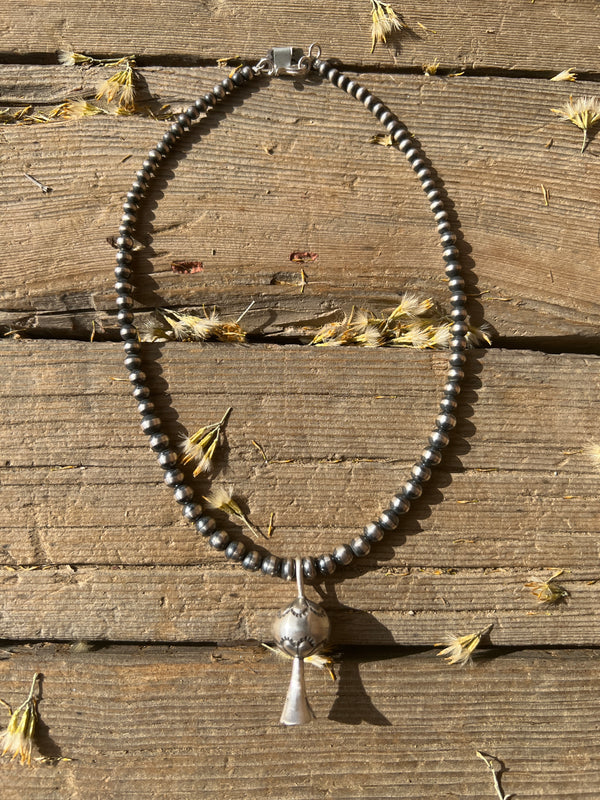 Sterling Silver Pawn Bead Necklace