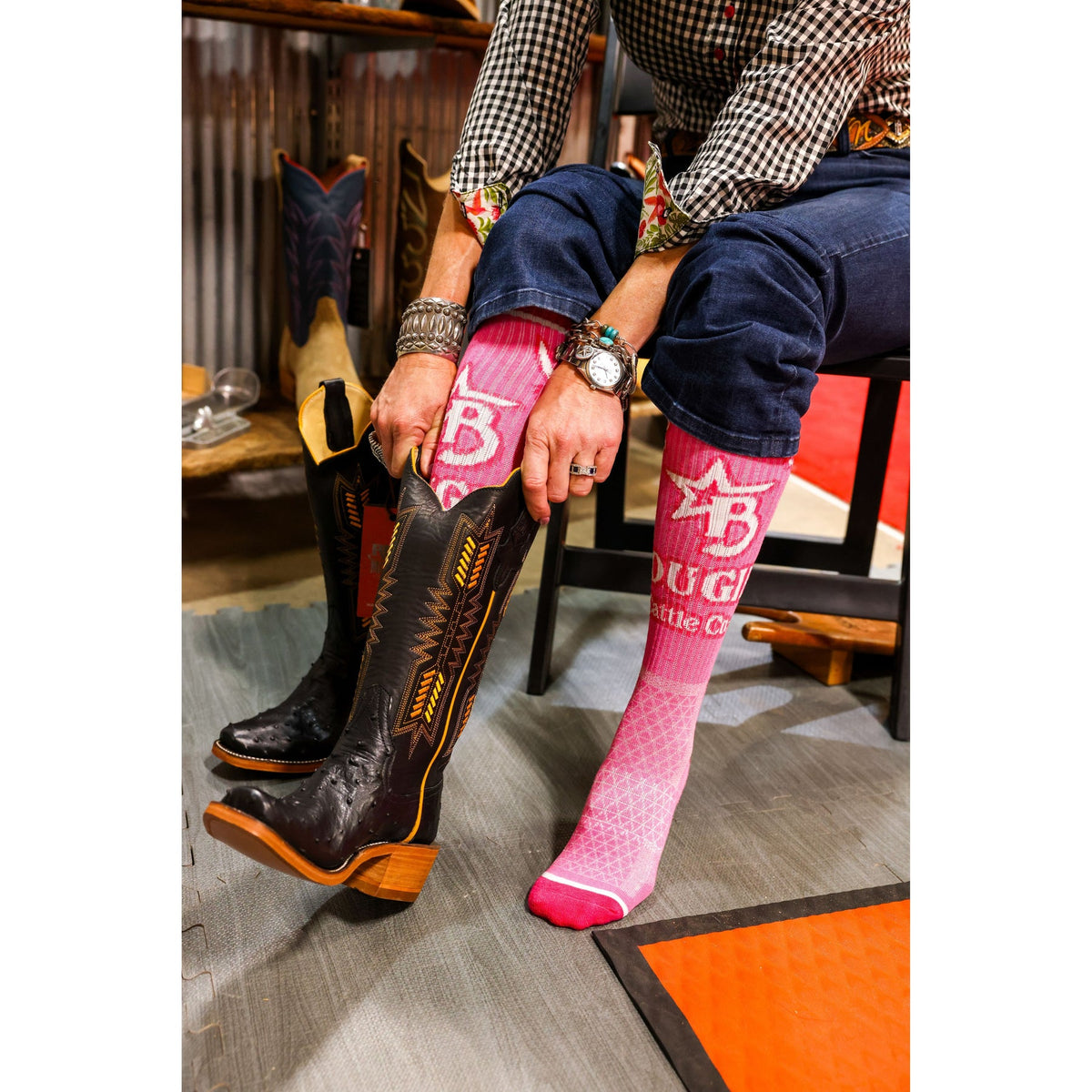 Bougie Cattle Co. | Pink Heifer Performance Boot Socks